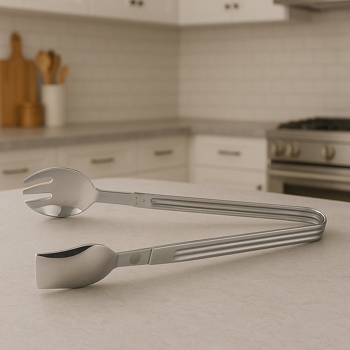 Stainless Steel Multipurpose Serving Tong  2-in-1 Pasta  Salad Tong (1 Pc)
