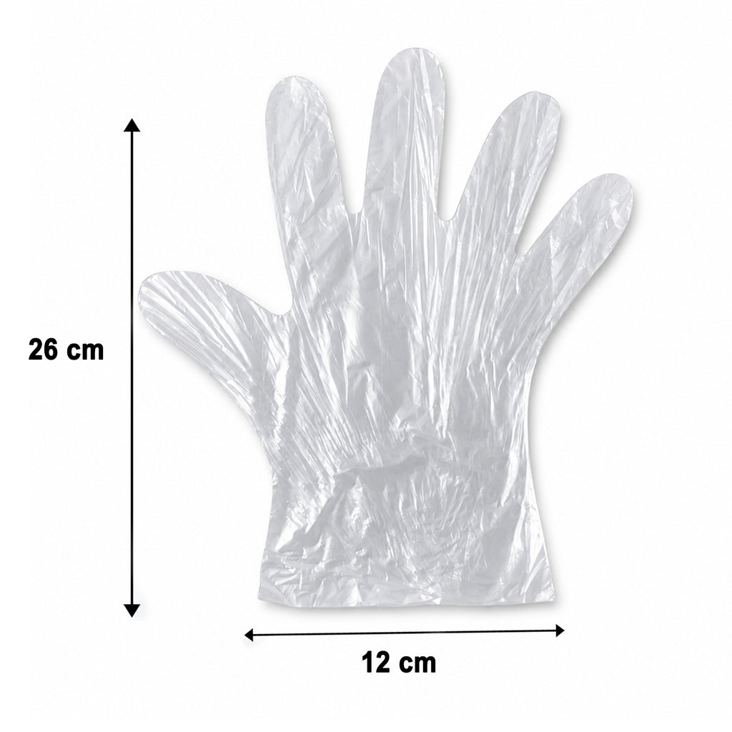 Disposable Medium Plastic Gloves (100 Pc)