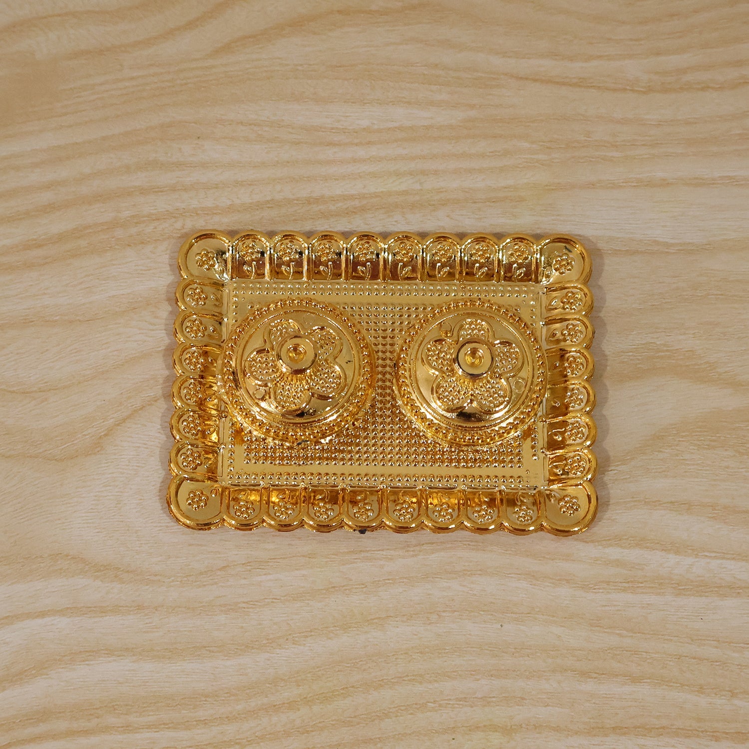 Kumkum Holder  Elegant Golden Floral Pooja Accessories