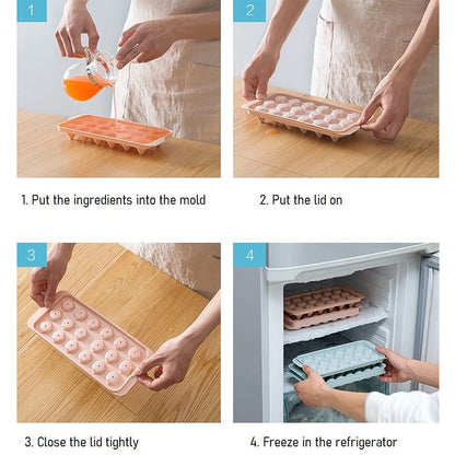 Durable Plastic Ice Cube Tray (1 Pc)