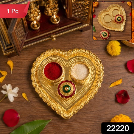 Heart Shape Kumkum Holder  Elegant Pooja Accessory For Festivals
