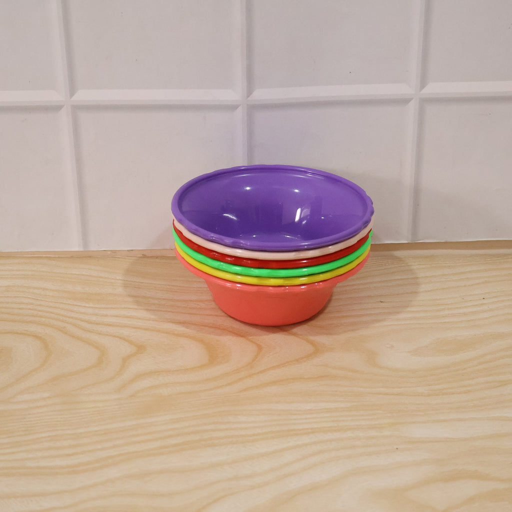 Plastic Serving Bowl Set Multicolour Unbreakable Kitchen Bowls (6 Pc Set)