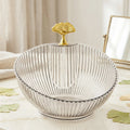 Premium Plastic Decorative Fruit Bowl With Gold Accent For Dining Table (1 Pc)