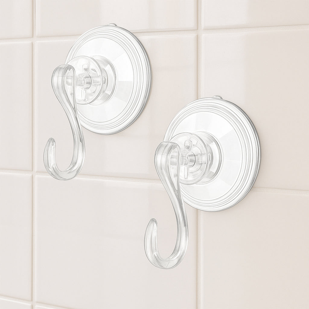 Plastic Suction Cup Hooks (10 Pcs Set)