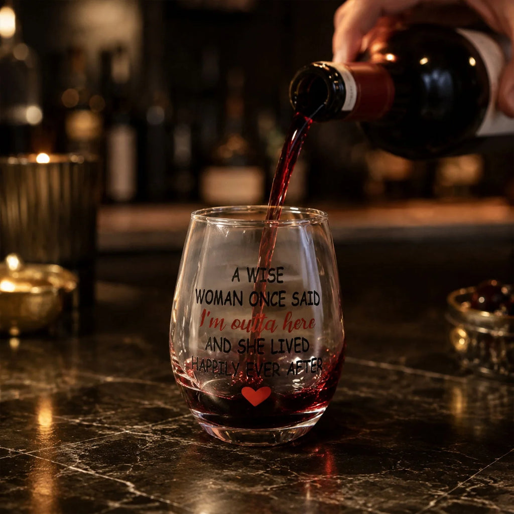 Printed Quote Drinking Glass Tumbler For Wine And Everyday Beverages (1 Pc)