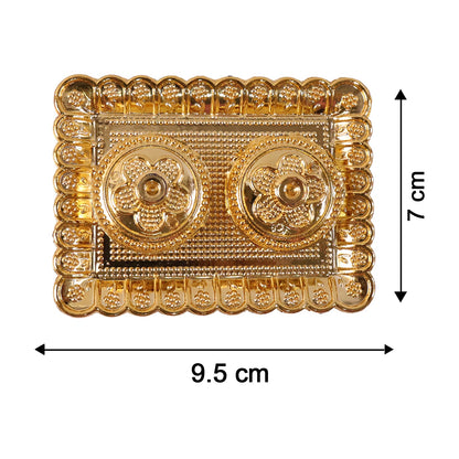 Kumkum Holder  Elegant Golden Floral Pooja Accessories