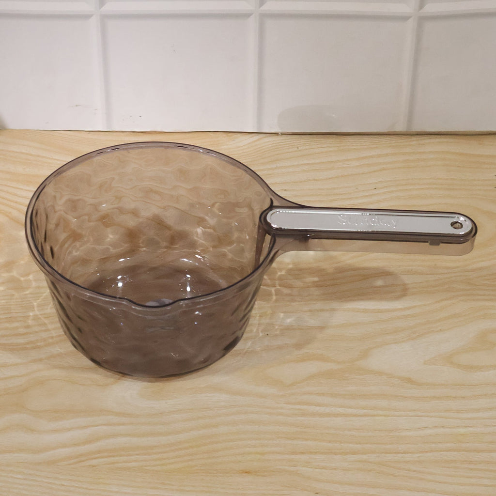 Transparent Plastic Water Dipper Scoop With Handle For Bathroom (1 Pc)