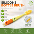 4 In 1 Silicone Bottle Cleaning Brush With Nipple Brush Long Handle (1 Pc)
