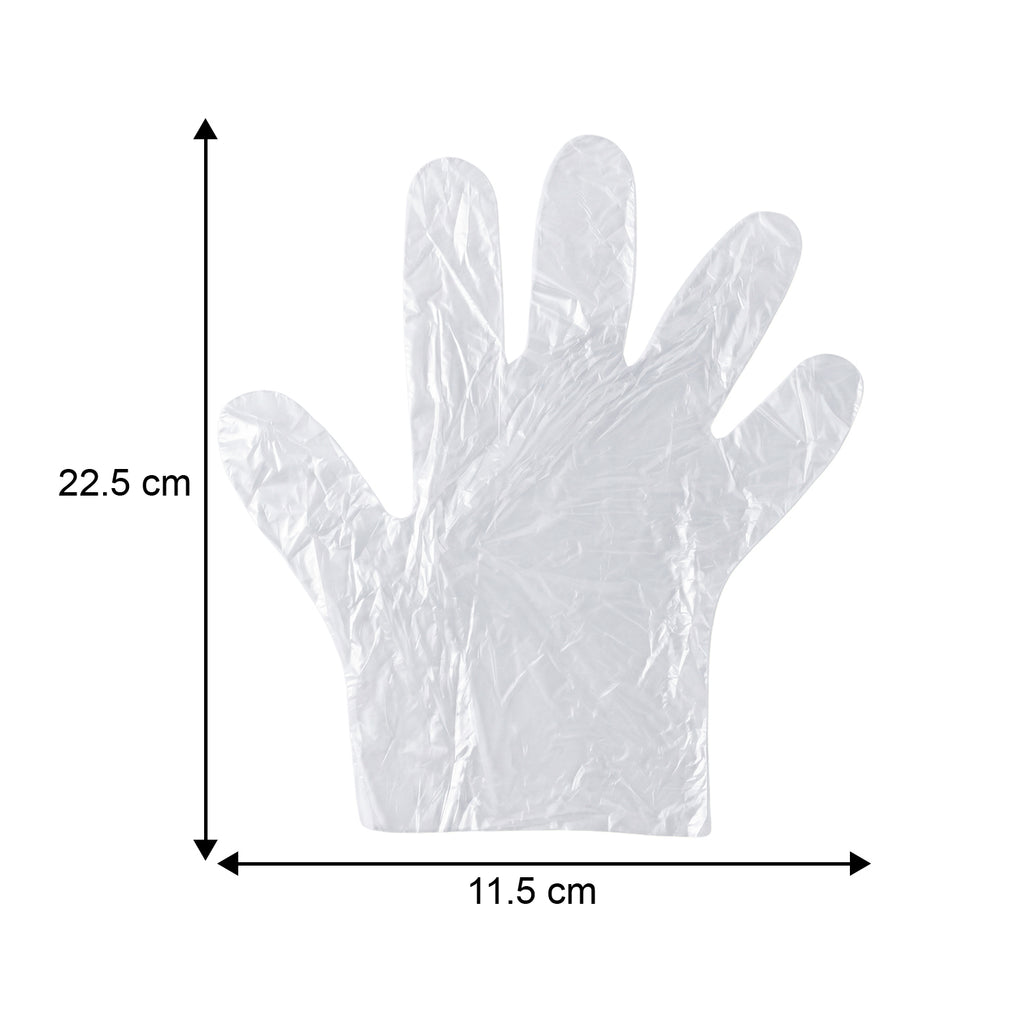 Disposable Clear Plastic Gloves (100 Pc Large)